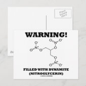 Waarschuwing! Gevuld met dynamiet (nitroglycerine) Briefkaart (Voorkant / Achterkant)