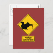 Waarschuwing gewapende eekhoorns briefkaart (Voorkant / Achterkant)