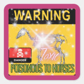 Waarschuwing Giftig voor paarden vierkante sticker (Voorkant)