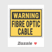 Waarschuwing Glasvezelkabel Sticker (Vel)