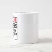 Waarschuwing godin hard werken stoort niet grote koffiekop (Voorkant)