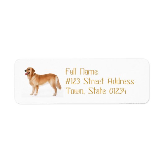 Waarschuwing Golden Retriever Mailing Label (Voorkant)