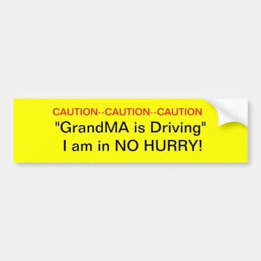 Waarschuwing GrandMa Driver Bumpersticker (Voorkant)