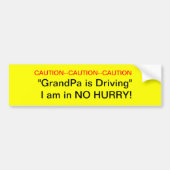 Waarschuwing GrandPa Driver Bumpersticker (Voorkant)
