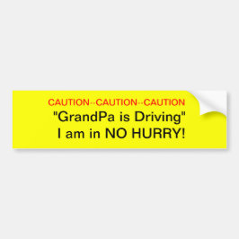 Waarschuwing GrandPa Driver Bumpersticker