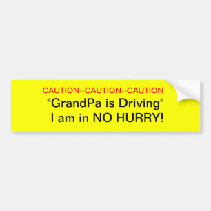 Waarschuwing GrandPa Driver Bumpersticker