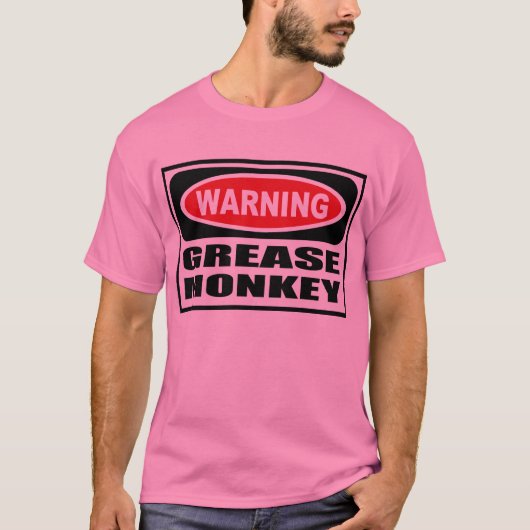 Waarschuwing GREASE MONKEY Mannen T-Shirt (Voorkant)