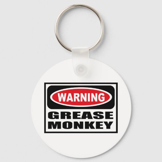 Waarschuwing GREASE MONKEY Sleutelhanger (Voorkant)