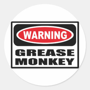 Waarschuwing GREASE MONKEY Sticker