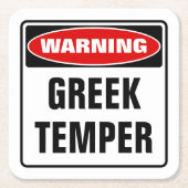 Waarschuwing Griekse temperatuur Kartonnen Onderzetters (Voorkant)
