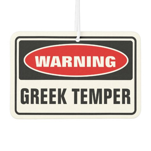 Waarschuwing Griekse temperatuur Luchtverfrisser (Voorkant)