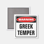Waarschuwing Griekse temperatuur Magneet (Voorkant / Achterkant)