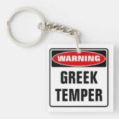 Waarschuwing Griekse temperatuur Sleutelhanger (voorkant)