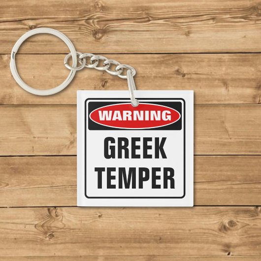 Waarschuwing Griekse temperatuur Sleutelhanger
