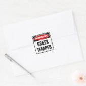 Waarschuwing Griekse temperatuur Vierkante Sticker (Envelop)