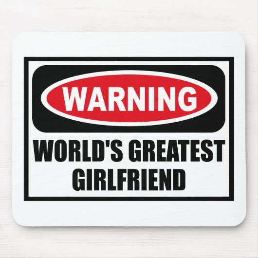 Waarschuwing GROOTSTE VRIENDIN Mousepad TER WERELD Muismat (Voorkant)