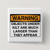 Waarschuwing - grote objecten onder kilt vierkante button 5,1 cm (Voorkant)