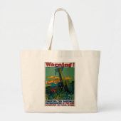 Waarschuwing! Grote Tote Bag (Voorkant)