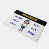 Waarschuwing Grumpy Old Bills Fan woont hier Deurmat (Schuin)