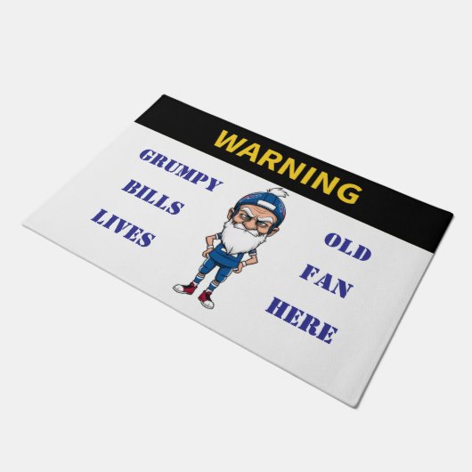 Waarschuwing Grumpy Old Bills Fan woont hier Deurmat (Schuin)