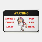 Waarschuwing Grumpy Old Chiefs Fan woont hier deur Deurmat (Voorkant)