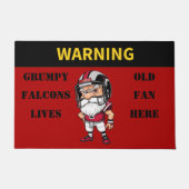 Waarschuwing Grumpy Old Falcons Fan woont hier Deurmat (Voorkant)