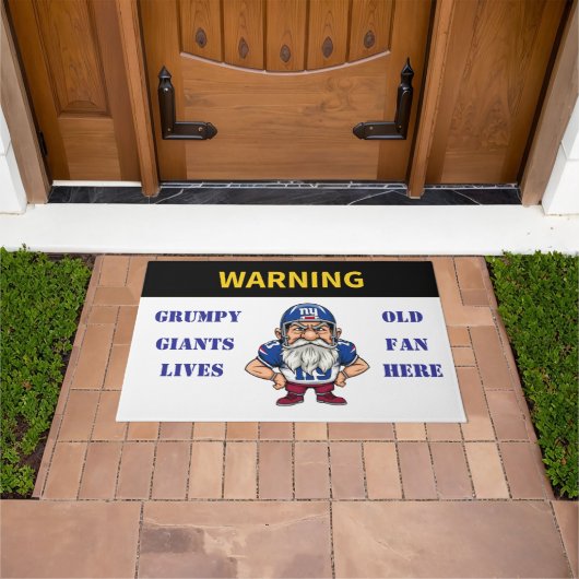 Waarschuwing Grumpy Old Giants Fan woont hier Deurmat (Buiten)