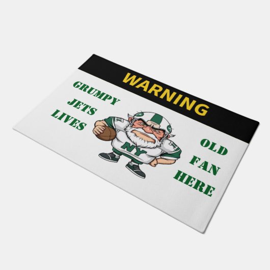 Waarschuwing Grumpy Old Jets Fan woont hier Deurmat (Schuin)