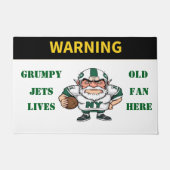 Waarschuwing Grumpy Old Jets Fan woont hier Deurmat (Voorkant)