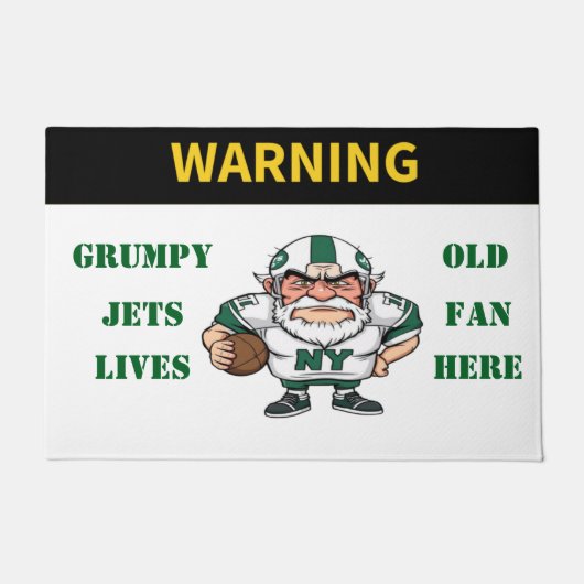Waarschuwing Grumpy Old Jets Fan woont hier Deurmat (Voorkant)