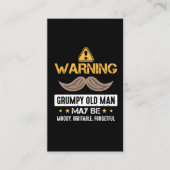 Waarschuwing Grumpy Old Man Bad Mood Forgetful Irr Visitekaartje (Voorkant)