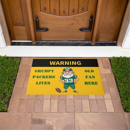 Waarschuwing Grumpy Old Packers Fan woont hier Deurmat (Buiten)