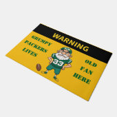 Waarschuwing Grumpy Old Packers Fan woont hier Deurmat (Schuin)
