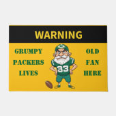 Waarschuwing Grumpy Old Packers Fan woont hier Deurmat (Voorkant)