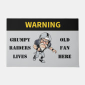 Waarschuwing Grumpy Old Raiders Fan woont hier Deurmat (Voorkant)