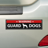 Waarschuwing! Guard Dogs Bumpersticker (Op auto)