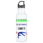 Waarschuwing Gymnast Flip Water Fles (Voorkant)