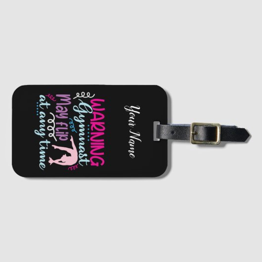 Waarschuwing Gymnast kan op elk moment omdraaien Bagagelabel (Voorkant (horizontaal))