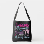 Waarschuwing Gymnast kan op elk moment omdraaien Crossbody Tas (Achterkant)