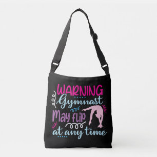 Waarschuwing Gymnast kan op elk moment omdraaien Crossbody Tas
