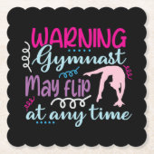 Waarschuwing Gymnast kan op elk moment omdraaien Kartonnen Onderzetters (Voorkant)