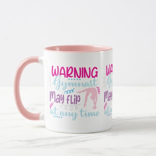 Waarschuwing Gymnast kan op elk moment omdraaien Mok (Links)