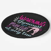 Waarschuwing Gymnast kan op elk moment omdraaien Papieren Bordje (Gekanteld)