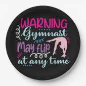 Waarschuwing Gymnast kan op elk moment omdraaien Papieren Bordje (Voorkant)