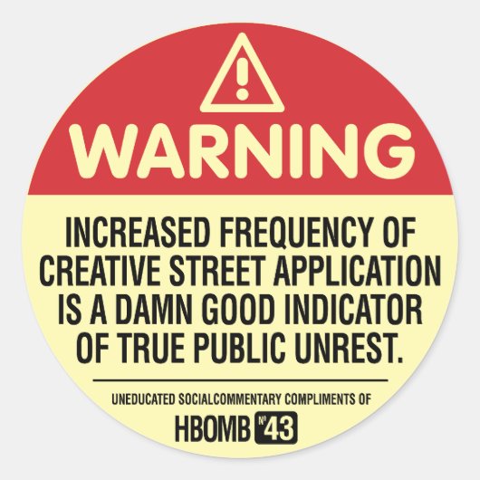 Waarschuwing H-bom Ronde Sticker (Voorkant)