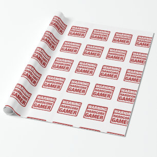 Waarschuwing hardcore gamer cadeaupapier