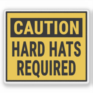 Waarschuwing Harde Petten vereist Sticker