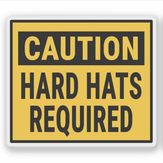 Waarschuwing Harde Petten vereist Sticker (Voorkant)