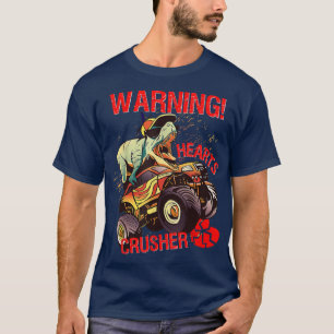 Waarschuwing hartsdrager T Rex Dinosaur Riding Mon T-shirt