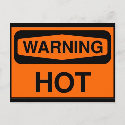 waarschuwing heet briefkaart (Voorkant)